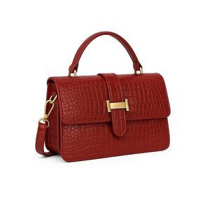 4676 ’s Croc-Embossed Crossbody Handbag – Small Shoulder Purse with Top